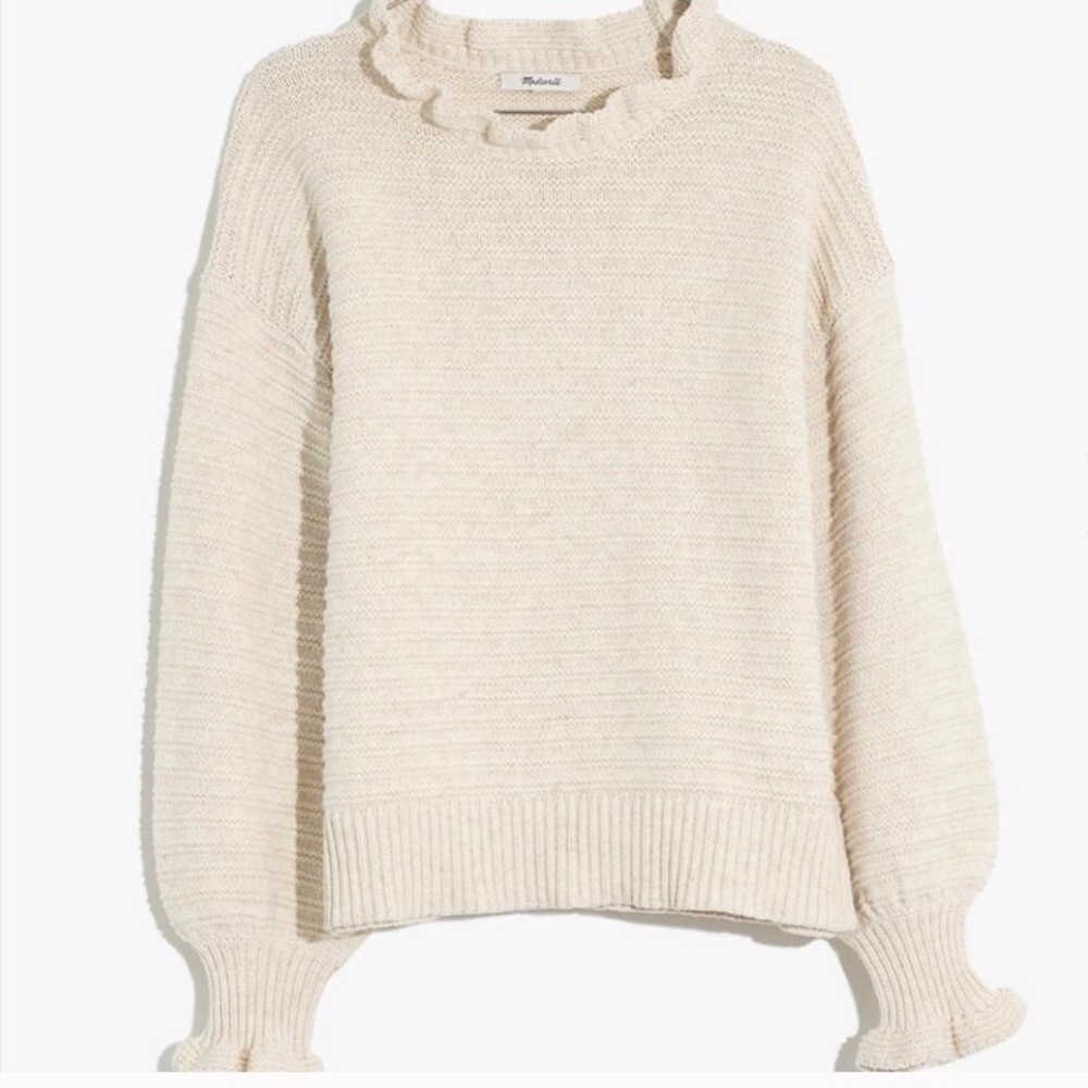 NWOT Madewell Ruffle Pullover Sweater